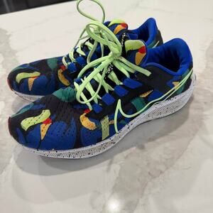 Nike Air Zoom Pegasus38 KellyAnna London Running Shoes Mens 10.5 Black/Lime/Blue